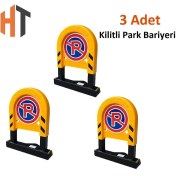 Resim Kilitli Otopark Bariyeri 3'lü Set 