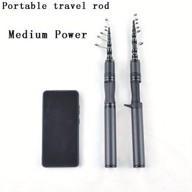 Resim Yüksek karbon fiber malzemeli, taşınabilir seyahat kamışı, teleskopik olta camı, orta güç hızlı aksiyon, spinning/casting, 180.14cm/210.01cm/239.88cm tuzlu ve tatlı su balıkçılığı için uygun, yem ağırlığı 5-25g 