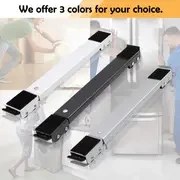 Resim 2 Adet Beyaz Taşıma Aleti, 24 Tekerlekli ve Fren Sistemi ile Ayarlanabilir Mobilya ve Cihaz Taşımak için Ağır Hizmet Tabanı – Çamaşır Makinesi, Kurutucu ve Buzdolabı İçin! 