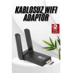 Resim Wifi Adaptörü Bt5.0 Wifi 2'si Bir Arada Çift Bantlı Çift Anten 