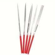 Resim 5 adet/10 adet Elmas Mini İğne Dosya Seti, 140mm/5.5in, Seramik, Ahşap, Takı Parlatma, Oymacılık ve Küçük Projeler için Hassas Zanaat Dosyaları, Kırmızı Saplı Pratik Rasp Aletleri 