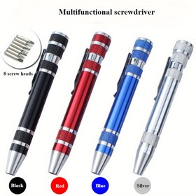 Resim 2 adet Çok Amaçlı Tornavida Seti - 8'li 1'li Alüminyum Alaşım Aracı, Kaleme Özel Tasarım, Verimli Vidayı Çıkarmak İçin Değiştirilebilir Uçlar, Ev ve Araba Tamirleri İçin İdeal, Hassas Tornavida|Şık Kaleme Özel Tasarım|Alüminyum Alaşım Yapımı 