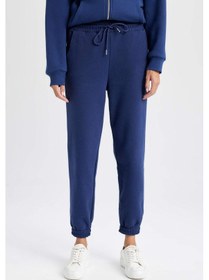 Resim Defacto Beli Paçası Lastikli Bağcıklı Cepli Kalın Jogger Eşofman Altı V2700AZ24WNNV42 Lacivert 
