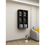 Resim Dekormer Design Kitaplık Siyah Renk Duvar Rafı Ikili Takım 