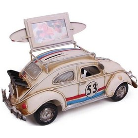 Resim Dekoratif Metal Araba Çerçeveli Ve Kumbaralı Hediyelik Çok Renkli 