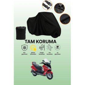 Resim Dokaca Siyah Aprilia Atlantic 250 Uyumlu Motor Branda, Koruyucu Örtü, Motosiklet Brandası 