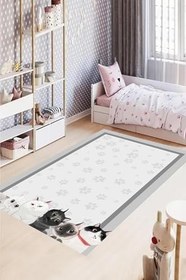 Resim Carmine Carpet(29) Dijital Baskılı Dekoratif Yıkanabilir Kaymaz Taban Çocuk Halısı gri.jpg 80 x 200 