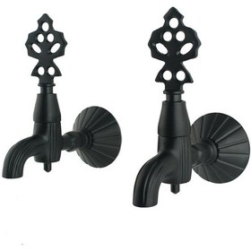 Resim FKN İkili Hamam Taslı Lüx Siyah Osmanlı Musluk 