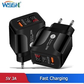 Resim 20w Hızlı Şarj Cihazı Pd Dijital Ekran Qc 3.0 Hızlı Şarj Ab Tak Usb Tip C Cep Telefonu Adaptörleri İphone Uyumlu Xiaomi Samsung İçin 