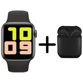 Resim BGGTech Iphone 13 Pro Uyumlu Kolay Kurulumlu Yeni Nesil Watch 6 Series Akıllı Saat + I12 Bluetooth Kulaklık 