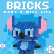 Resim Stitch Yapı Taşları - Karikatür Mini DIY Tuğla Oyuncak, Elektrik veya Pil Gerektirmez, Polietilen Tereftalat, Mavi, Masa Odası Dekoru, Masa Aksesuarı | Oyunlu Tasarım | Dayanıklı Oyuncak 