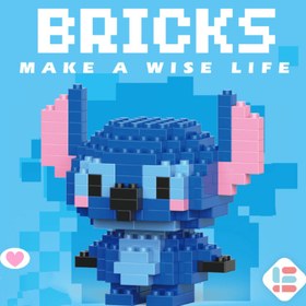 Resim Stitch Yapı Taşları - Karikatür Mini DIY Tuğla Oyuncak, Elektrik veya Pil Gerektirmez, Polietilen Tereftalat, Mavi, Masa Odası Dekoru, Masa Aksesuarı | Oyunlu Tasarım | Dayanıklı Oyuncak 