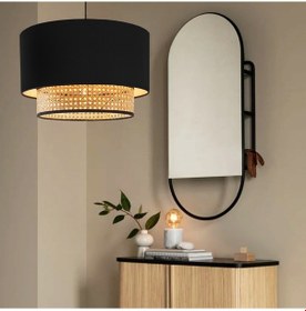 Resim Homing Siyah Kumaş Hazeran Rattan Sarkıt Siyah 