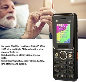 Resim Fockety Yaşlılar için kilidi açılmış cep telefonu, 2G GSM, üç SIM kart, üç bekleme kilidi açılmış cep telefonu, büyük tuşlu, net ses, yaşlılar ve çocuklar için basit telefon 