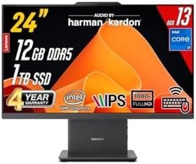 Resim LENOVO IdeaCentre 24IRH9 Intel Core i7-13620H 12GB 1TB 23.8 FHD FreeDos Siyah All in One Bilgisayar 