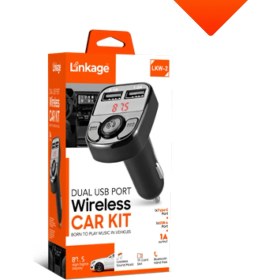 Resim Çift USB Baglantılı Bluetooth V5.0 LED Ekran Usb+Tf Desteği Çift USB Fm Transmitter Lkw-2 