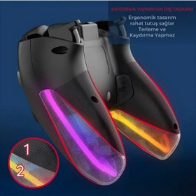 Resim Ps4 Kol Kablosuz Gamepad Oyuncu Kol /çift Titreşim/6 Eksenli Rgb Mod/ps4/switch/pc/androd/iphone 