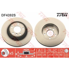 Resim TRW DF4392S Fren Diski Ön Bmw X3 E83 04-11 Havalı 325Mm 