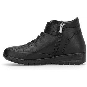 Resim Voyager 7118 Kadın Hakiki Deri Düz Bot Siyah Siyah 