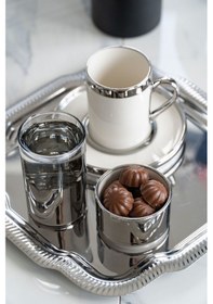 Resim Hedaporselen Gözde Platin Yaldız 5 Parça Kahve Sunum Seti Platin 