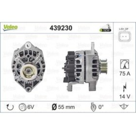 Resim Valeo ALTERNATOR 12V 75A RENAULT KANGOO 97>08 CLIO II 00>08 MEGANE I 00> 02 1.9D 1.9 DCI - 439230 