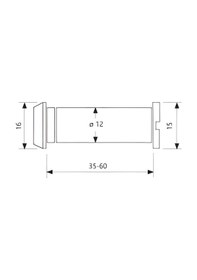 Resim Soho Yangın Dayanımlı Kapı Dürbünü 160 35-60 Mm Ø12 Mm Saten 