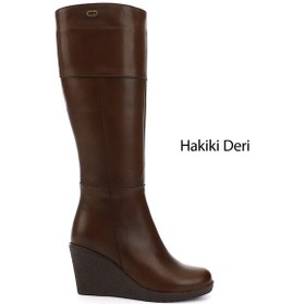 Resim Gönderi(R) Gönderir Kadın Kahve Antik Fermuarlı Dolgu Topuklu Hakiki Deri Çizme Gkzc13444587 Kahverengi 