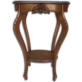 Resim Bengi Ticaret Fiskos Çiçeklik Oyma Oval Model Ihlamur Ağacı Ayak Parlak Ceviz Mdf Tabla El Yapım 