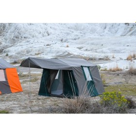Resim Oba Çadır - 1 Odalı Kamp Çadırı 4 Kişilik Kapı Sineklikli Yeşil - Gri 