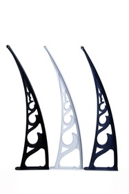 Resim Yapısan Pratik Sundurma Kapı Pencere Üstü 100x450 cm Antrasit Gri 6 mm Levhalı 