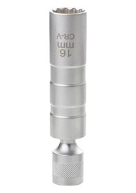 Resim Aubyhe 16mm Krom Vanadyum Çelik Manyetik 12 Ağızlı Fırça Soketi - 3/8 İnç Arayüzlü Universal Tamir Aracı 