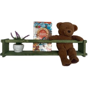 Resim RealWood Ahşap Dekoratif Çocuk Odası Rafı, Mutfak Rafı, Montessori Kitaplık 55 Cm. 