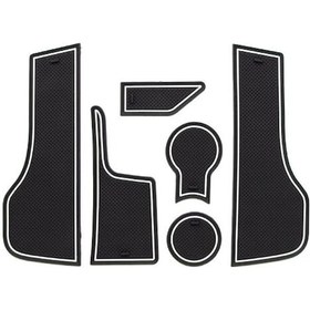 Resim Mufunye Lada Vesta İç Mekan Kapı Yuva Paspası 6'lı Set - Pvc Materyal, Kaymaz Tabanlı, Su Geçirmez, Toz Engellici, Siyah Beyaz Kenar 