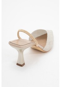 Resim Luvishoes Luvi Shoes Renos Altın Kum Sim Sivri Burun Kadın Topuklu Abiye Ayakkabı Altın 