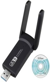 Resim Wi-Fi Adaptörü 802.11ac 1300Mbps Wireless Dual Band USB Adaptör 3.0 Wifi 5 Çift Anten 