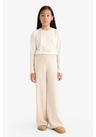 Resim Defacto Kız Çocuk Beli Lastikli Wide Leg Pantolon F4124a825wner233 Ekru 