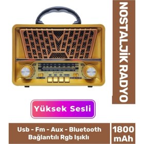 Resim Kaliteli Yüksek Sesli Retro Nostalji Bluetooth Bağlantılı USB Sd Kart Radyo Mp3 Player Müzik Kutusu 