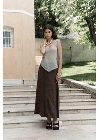 Resim Mai Collection Mai Studios Co. Garias Cepli Uzun Batik Desenli Kahve Etek Kahve 