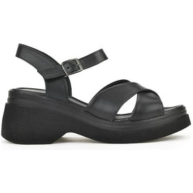 Resim Ziya, Kadın Hakiki Deri Topuklu Sandalet 141992z61001 Siyah 141992z61001 000 Siyah 