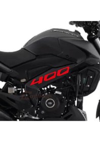 Resim Motiker Bajaj Dominar Kırmızı 400 Yazı Sticker Etiket Modeli 