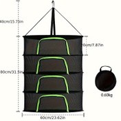Resim Yeşil kenarlı 4 katlı U-şekilli bitki kurutma rafı - Dayanıklı polyester, iç ve dış mekan kullanımı için yer tasarrufu tasarımı, otlar, çiçekler ve meyveler için ideal, iç mekan kurutma rafı | Modern kurutma rafı | Dayanıklı polyester, bitki kurutma rafı 