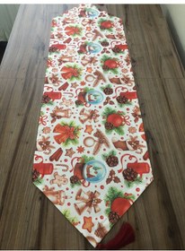 Resim Yılbaşı Desenli Runner Çok Renkli 