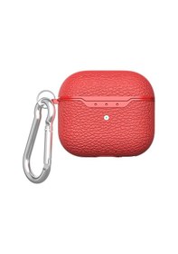 Resim Apple Uyumlu AirPods 3. Nesil Kılıf Silikon Kulaklık Kılıfı Deri Kırmızı 