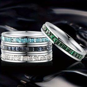Resim Kadınlar için Şık 304L Paslanmaz Çelik Düğün Bandı - 4mm Ebediyet Yüzüğü, Mükemmel Yıldönümü Hediyesi, Boyutlar 6-12 