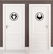 Resim cnpromosyon Kadın-erkek Wc Silüeti Kapı Dekoratif Duvar Sticker, Çıkartma 