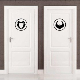 Resim cnpromosyon Kadın-erkek Wc Silüeti Kapı Dekoratif Duvar Sticker, Çıkartma 