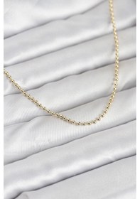 Resim Bsre 14k Gold Renk Top Zincirli 60 Cm Kadın Kolye Cm Renkli 