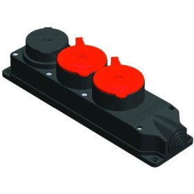Resim Mete Enerji Priz Kauçuk Grup Ip44 3Lü 2P+T 25A 