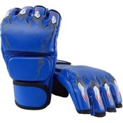 Resim Skycity Erkek Kadın Yarı Parmak Boks Eldiveni, Dayanıklı Pu Deri, Sıkıcı Korumalı, Antrenman Ve Savaş İçin Mavi Tiger Claw Mavi 