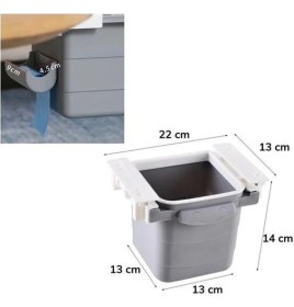 Resim Inura Global® Mini Masa Çöp Kovası Plastik Tezgah Altı Geri Çekilebilir Yapışkanlı Görünmez Bölme Pratik 